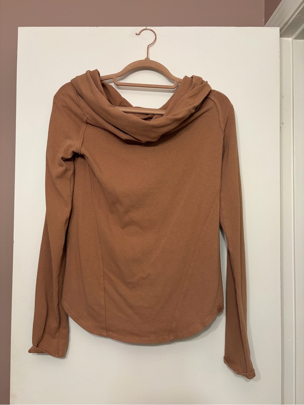 We The Free Caramel Cowl Neck Iris Layering Top